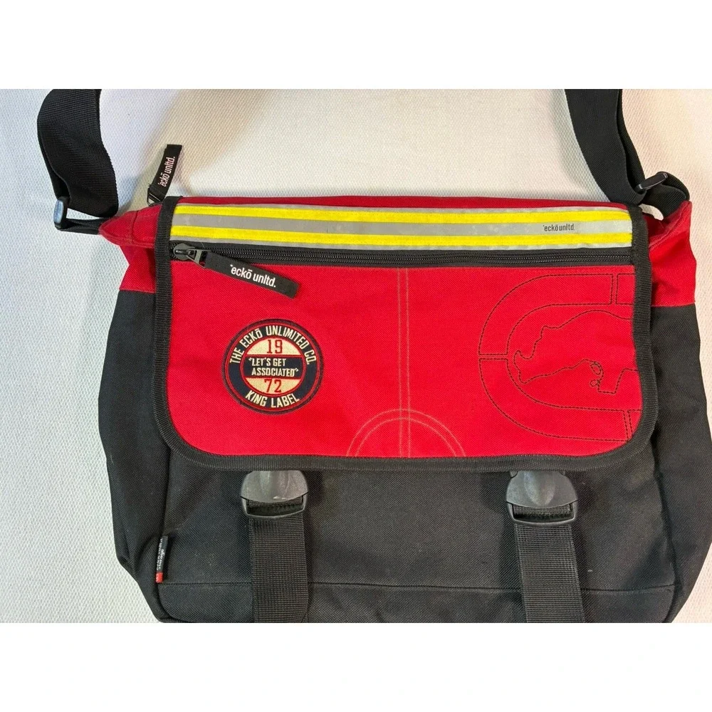 Vintage Ecko Unltd Messenger Bag Red Black Rhino Logo Y2K Streetwear Laptop Case
